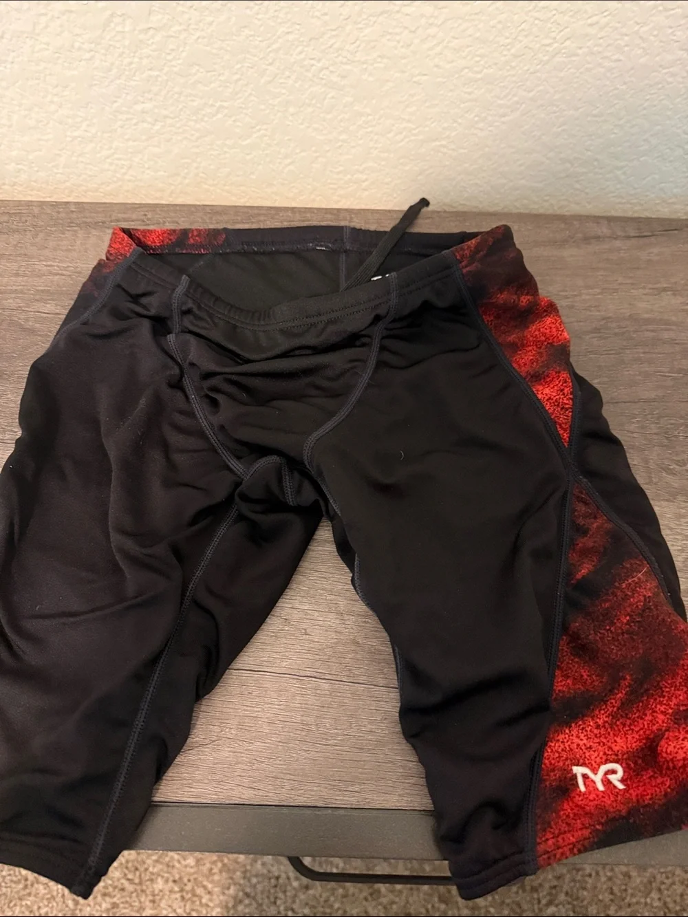 TYR Black Jammers with Red Accent Panels